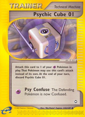 Psychic Cube 01 132/147 - Aquapolis Reverse Holofoil - Poke-Collect