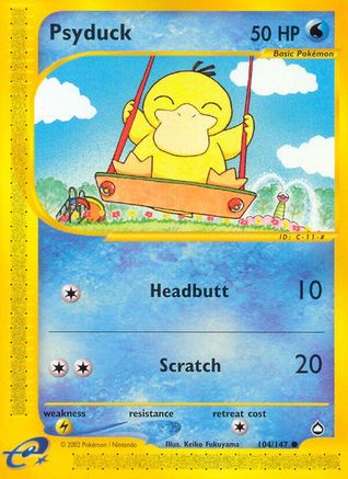 Psyduck 104/147 - Aquapolis Reverse Holofoil - Poke-Collect