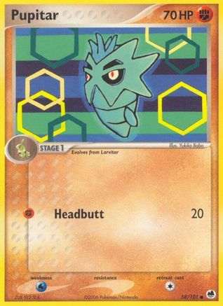 Pupitar 58/101 - Dragon Frontiers Reverse Holofoil - Poke-Collect