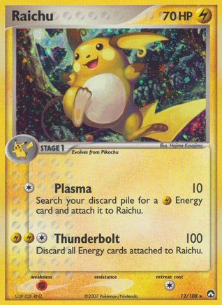 Raichu 12/108 - Power Keepers Reverse Holofoil - Poke-Collect