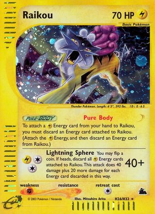 Raikou (H26) H26/144 - Skyridge Holofoil - Poke-Collect