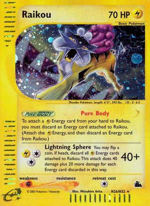 Raikou (H26) H26/144 - Skyridge Holofoil - Poke-Collect