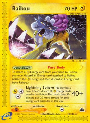 Raikou 28/144 - Skyridge Reverse Holofoil - Poke-Collect