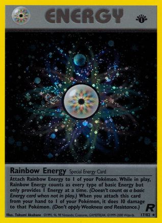 Rainbow Energy (17) 17/82 - Team Rocket 1st Edition Holofoil - Poke-Collect