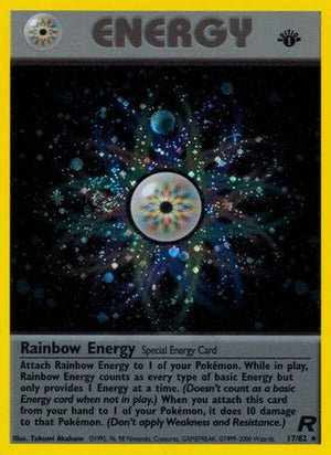 Rainbow Energy (17) 17/82 - Team Rocket 1st Edition Holofoil - Poke-Collect