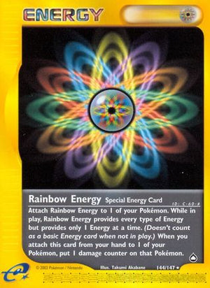 Rainbow Energy 144/147 - Aquapolis Reverse Holofoil - Poke-Collect