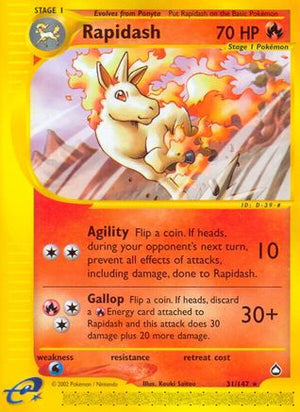 Rapidash 31/147 - Aquapolis Reverse Holofoil