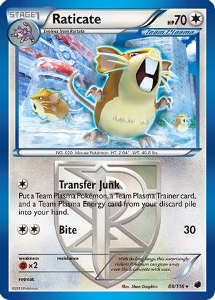 Raticate (Team Plasma) 88/116 - Plasma Freeze Reverse Holofoil - Poke-Collect