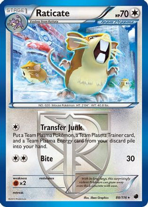 Raticate (Team Plasma) 88/116 - Plasma Freeze Reverse Holofoil - Poke-Collect