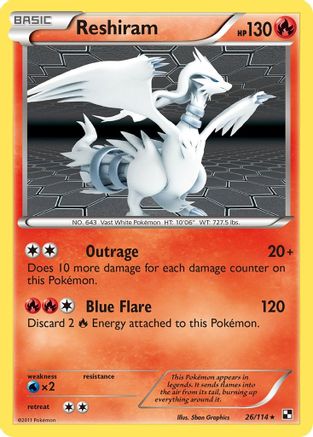 Reshiram 26/114 - Black and White Holofoil - Poke-Collect
