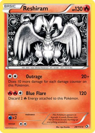 Reshiram 28/113 - Legendary Treasures Reverse Holofoil - Poke-Collect