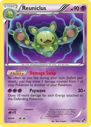 Reuniclus 57/114 - Black and White Holofoil - Poke-Collect
