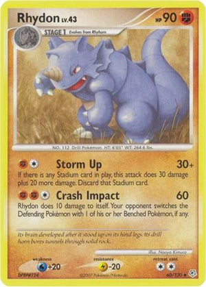 Rhydon 60/130 - Diamond and Pearl Reverse Holofoil - Poke-Collect