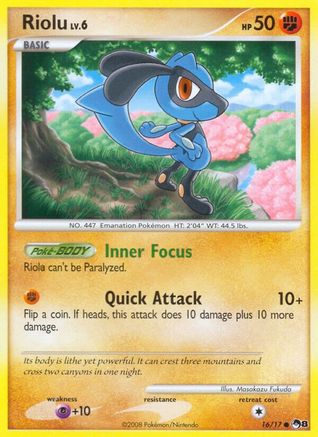 Riolu 16/17 - POP Series 8 Reverse Holofoil - Poke-Collect