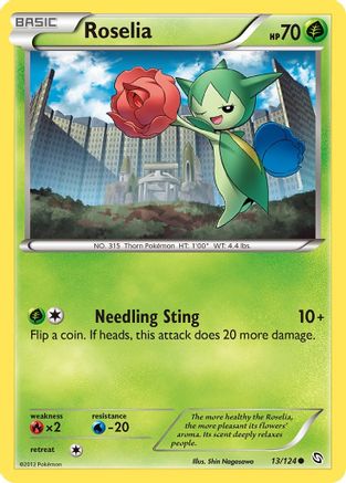 Roselia (13) 13/124 - Dragons Exalted Reverse Holofoil - Poke-Collect