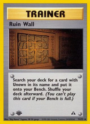 Ruin Wall 74/75 - Neo Discovery 1st Edition - Poke-Collect