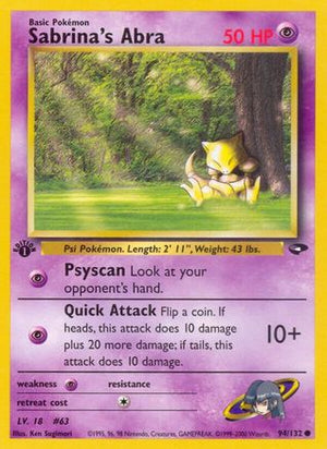 Sabrina's Abra (94) 94/132 - Gym Challenge 1st Edition - Poke-Collect