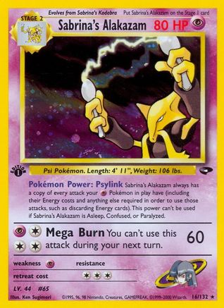 Sabrina's Alakazam 16/132 - Gym Challenge Unlimited Holofoil - Poke-Collect