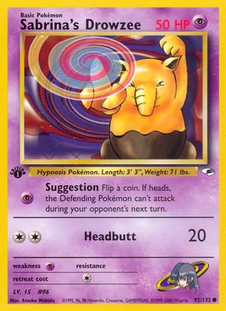 Sabrina's Drowzee 92/132 - Gym Heroes 1st Edition - Poke-Collect