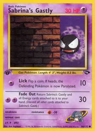 Sabrina's Gastly (96) 96/132 - Gym Challenge 1st Edition - Poke-Collect