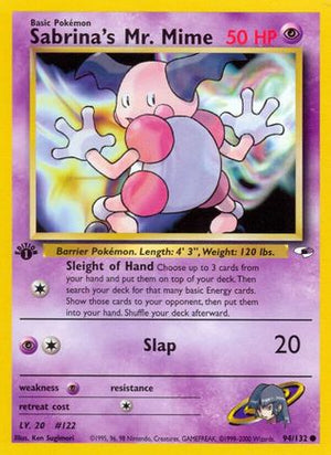 Sabrina's Mr. Mime 94/132 - Gym Heroes 1st Edition - Poke-Collect