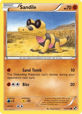 Sandile 63/114 - Black and White Reverse Holofoil - Poke-Collect