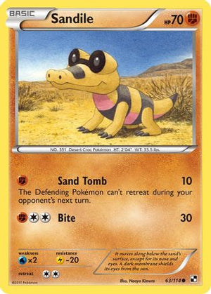 Sandile 63/114 - Black and White Reverse Holofoil - Poke-Collect