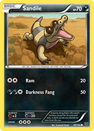 Sandile 69/146 - XY Base Set Reverse Holofoil - Poke-Collect