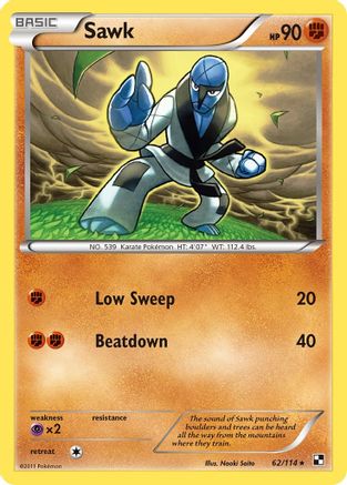 Sawk 62/114 - Black and White Reverse Holofoil - Poke-Collect
