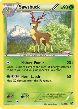 Sawsbuck 14/114 - Black and White - Poke-Collect