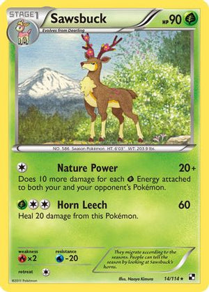 Sawsbuck 14/114 - Black and White - Poke-Collect