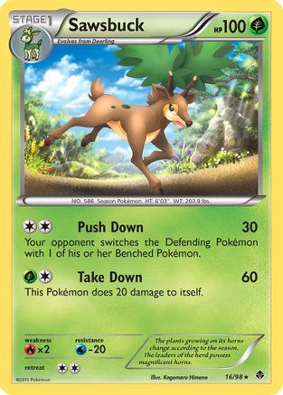 Sawsbuck 16/98 - Emerging Powers Reverse Holofoil - Poke-Collect