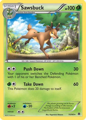 Sawsbuck 16/98 - Emerging Powers Reverse Holofoil - Poke-Collect
