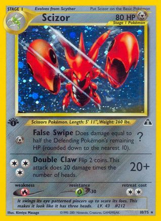 Scizor (10) 10/75 - Neo Discovery Unlimited Holofoil - Poke-Collect