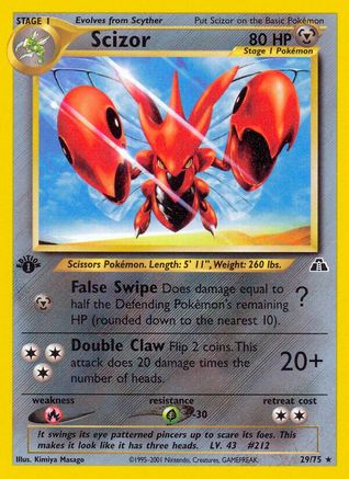 Scizor (29) 29/75 - Neo Discovery 1st Edition - Poke-Collect