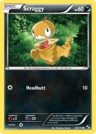 Scraggy 68/114 - Black and White - Poke-Collect