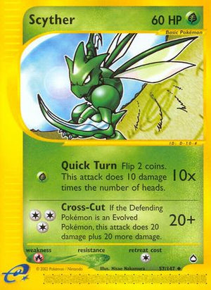 Scyther (57) 57/147 - Aquapolis Reverse Holofoil - Poke-Collect