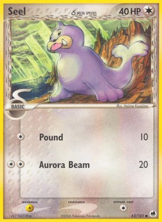 Seel (Delta Species) 62/101 - Dragon Frontiers Reverse Holofoil - Poke-Collect