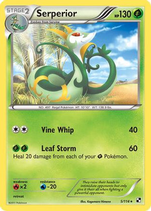 Serperior (5) 5/114 - Black and White Reverse Holofoil - Poke-Collect