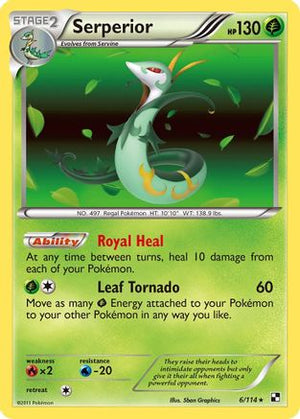 Serperior (6) 6/114 - Black and White Reverse Holofoil - Poke-Collect