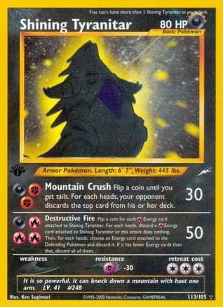 Shining Tyranitar 113/105 - Neo Destiny 1st Edition Holofoil - Poke-Collect