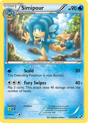 Simipour 34/114 - Black and White Reverse Holofoil - Poke-Collect