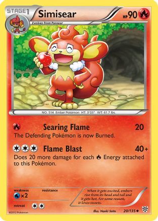 Simisear 20/135 - Plasma Storm Reverse Holofoil - Poke-Collect