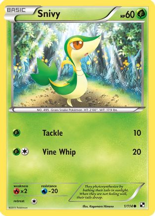 Snivy 1/114 - Black & White Reverse Holofoil - Poke-Collect