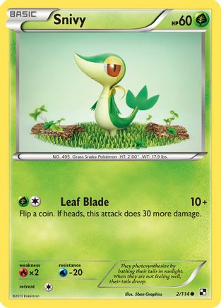 Snivy 2/114 - Black & White Reverse Holofoil - Poke-Collect