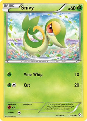 Snivy 11/149 - Boundaries Crossed Reverse Holofoil - Poke-Collect