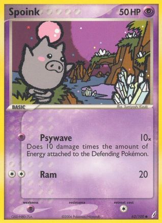 Spoink 62/100 - Crystal Guardians Reverse Holofoil - Poke-Collect