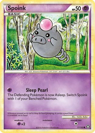 Spoink 77/102 - HSTriumphant Reverse Holofoil - Poke-Collect