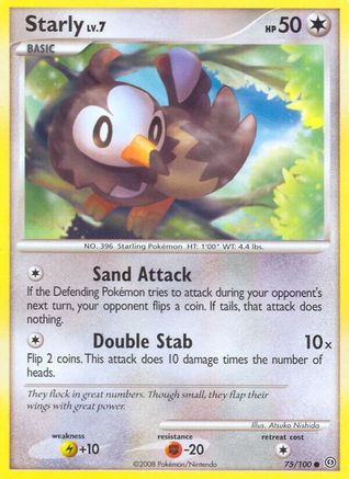 Starly 75/100 - Stormfront Reverse Holofoil - Poke-Collect