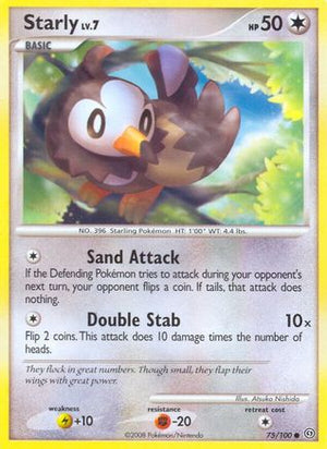 Starly 75/100 - Stormfront Reverse Holofoil - Poke-Collect